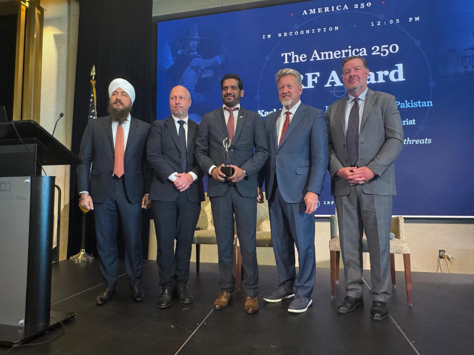Kashif Mirza receives America 250 IRF Courage Award
